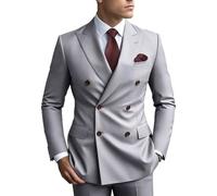 2 Piece Double Breasted Men Suit Slim Fit Mens Blazer Pants Sets Prom Party