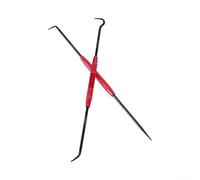 2-Piece Double-Ended Pick and Hook Tool Set for Oil Seal, O-for Ring, Spring & Washer Removal - Aluminum Alloy + Steel, Non-Slip Knurled