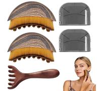 2-Piece Dry Brush, Face Brush Set with Storage Box, Lymphatic Contour Face Brush for Lymphatic Drainage Massage, Gentle Facial Cleansing, Ideal for Daily Care and Travel