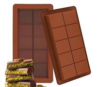 2-Piece Dubai Chocolate Bar Mold - Non-Stick Silicone, Food-Grade, Deep Mold for Pistachio Chocolate, Candy, Snacks. by ENBRWAS.
