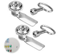 2-Piece Electric & Gas Meter Box Lock with Triangle Key, Heavy-Duty Zinc Alloy Cam Lock for 3/4" Cylinder Length and Max 3/8" Panel Thickness - Waterproof, Rust-Proof, and Easy to Install