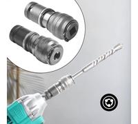 2-Piece Electric Wrench to Electric Hammer Conversion Adapter for Round & Square Handle Drills - Metal Drill Bit Included, Wall & Brick Hole Dril