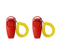 2 Piece Ergonomic Dog Clicker Whistle Training Set Outdoor Walking Device Breed Command and and Working Dog Supplies