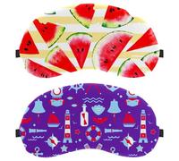 2 Piece Eye Mask for Side Sleeper, Ocean Elements Anchor Compass Sleeping Mask, Sleep Eye Mask, Soft Eye Shade Cover for Travel, Nap, Plane, Light Blocking