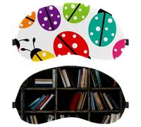 2 Piece Eye Mask for Side Sleeper, Sleeping Mask, Bookshelf Reading Knowledge Sleep Eye Mask, Soft Eye Shade Cover for Travel, Nap, Plane, Light Blocking