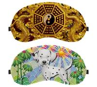 2 Piece Eye Mask for Side Sleeper, Sleeping Mask, Colorful Dalmation Puppg Dog Summer Tree Sleep Eye Mask, Soft Eye Shade Cover for Travel, Nap, Plane, Light Blocking