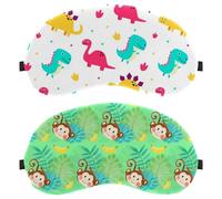 2 Piece Eye Mask for Side Sleeper, Sleeping Mask, Cute Watercolor Monkey Sleep Eye Mask, Soft Eye Shade Cover for Travel, Nap, Plane, Light Blocking