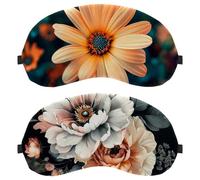 2 Piece Eye Mask for Side Sleeper, Sleeping Mask, Flower Black Background Sleep Eye Mask, Soft Eye Shade Cover for Travel, Nap, Plane, Light Blocking