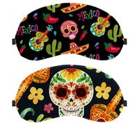 2 Piece Eye Mask for Side Sleeper, Sleeping Mask, Skull Day of The Dead Sleep Eye Mask, Soft Eye Shade Cover for Travel, Nap, Plane, Light Blocking