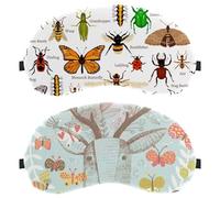 2 Piece Eye Mask for Side Sleeper, Sleeping Mask, Sleep Eye Mask, Deer Butterfly Spring Soft Eye Shade Cover for Travel, Nap, Plane, Light Blocking