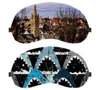 2 Piece Eye Mask for Side Sleeper, Sleeping Mask, Sleep Eye Mask, Sea Sharks Ocean Soft Eye Shade Cover for Travel, Nap, Plane, Light Blocking