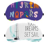 2 Piece Eye Mask, Sea Dream Voyage Sleeping Eye Mask for Side Sleeper, Zero Eye Pressure Night Blindfold, Adjustable Sleep Cover, Completely Block Out Light Eye Shade