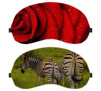 2 Piece Eye Mask, Sleep Mask for Side Sleeper, Wildlife Zebra Animal Soft Sleeping Eye Mask for Women Men, Complete Light Blocking, Zero Pressure Night Blindfold
