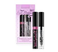 2-Piece Eyebrow Gel Set, Eyelash Mascara & Clear Brow Glue, Transparent Brow Setting Gel with Brush, Quick-Drying Waterproof Long-Lasting, Natural Eye Makeup for Women