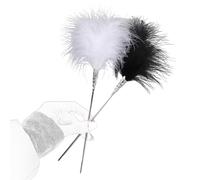 2 Piece Feather Teasers Set Black & White - Erotic Feather Ticklers for Couples, Fetish BDSM Accessories for Role Play, Bondage Games and Sensual Touch