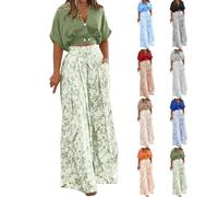 2 Piece Floral Outfits Women UK Sale, Elegant Tunic Blouse Trousers Suit V Neck Button Crop Tops and Vintage Floral Print Trousers, Summer Co Ord Set Loose Fit Vacation Outfits Ladies Trendy Clothes