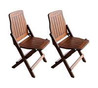 2-Piece Foldable Dining Chairs Set Solid Indoor/Outdoor Folding Chairs for Kitchen Patio Bistro & Dining Room - Lightweight Compact Natural Design