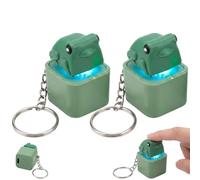 2-Piece Frog Keychain Fidget Toy, Keyboard Clicker Noise Makers for Stress Relief, Compact Funny Bag Accessory Gifts