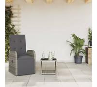 Garden Dining Set with Cushions Outdoor Chair Table Grey Poly Rattan vidaXL