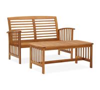 vidaXL 2 Piece Garden Lounge Set Solid Acacia Wood NEW