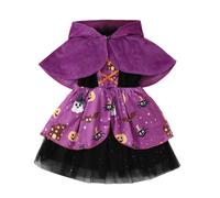 2 Piece Girls Fancy Dress Princess Costumes Toddler Baby Girl Halloween Mesh Dress With Hooded Cloak Cape Lace Up Bowknot Toddler Girl'S Halloween Witch Costume Cosplay Uniform Carnival Outfit