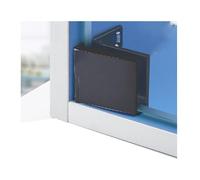 2 Piece Glass Door Hinge Wine Cabinet Display Hinge Suitable for 3-5mm Door Clamps (Black)