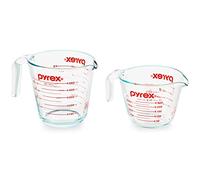 2-Piece Glass Measuring Cup Set, Includes 1-Cup, and 2-Cup Tempered Glass Liquid Measuring Cups, Dishwasher, Freezer, Microwave, and Preheated Oven Safe, Essential Kitchen Tools