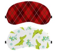 2 Piece Green Coco Dinosaur Sleep Mask, Light Blocking Sleeping Eye Mask for Women Men, Night Blindfold, Breathable Eye Mask Cover
