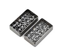 2 Piece Guitar Pickup Covers Floral Brass Humbucker, Black | Lightweight Floral Brass Guitar Humbucker Cover Replacement Parts for Electric Guitar