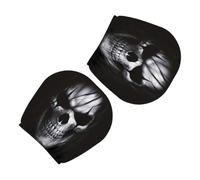 2-Piece Halloween Skull Decor Ghost Headrest Covers For Car Double-Sided Slip-On Car Headrest Covers 26 x 28cm Vehicle Interior Accent