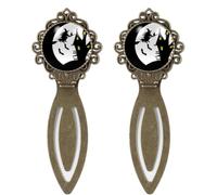 2 Piece Halloween Witch Castle Moon Bookmark, Vintage Style Book Markers for Book Lovers Writers Readers Teachers, Birthday Gifts for Women Men Teens