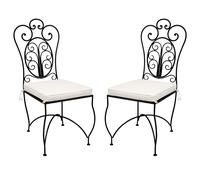 2-Piece Handmade Cordoba Wrought Iron Garden Chair Set, Black