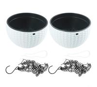 2 Piece Hanging Basket with Self Watering Technology and Drainage Design for Indoor Plant Growth and Aesthetic Use
