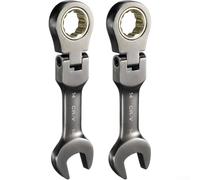 2-Piece Head for Stubby Ratcheting Combination Wrench Set 8-11mm Metric 72 Teeth Chrome Vanadium Steel with Nickel Plating for Tight Spaces and Automotive(14MM)