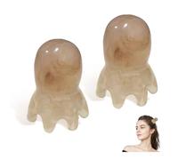 2-Piece Head Massage Set, Scalp Massager & Scraper Tool for Deep Relaxation, Acupressure Therapy, Brown