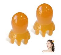 2-Piece Head Massage Set, Scalp Massager & Scraper Tool for Deep Relaxation, Acupressure Therapy,Orange