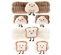 2-Piece Headband And 4-Piece Wristband, Cute Cartoon Headband, Water-Absorbing Wristband, Suitable For Face Washing, Skin Care, And Makeup.