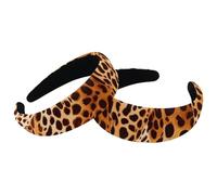 2 Piece Headbands for Women Ladies, Non Slip Makeup Headband, Yellow Leopard Wide Top Turban Hair Bands Hoops for Shower