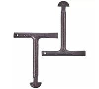 2 Piece Heavy Duty T-Handle Manhole Cover Key Set - Strong & Durable Drain Lid Lifting Tools | D Shaped End Profiles | Suitable for Light Duty Manhole Covers