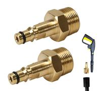 2 Piece High Pressure Washer Adapter,Brass M22 14MM Fitting Hose Connector for Pressure Washer Gun and Hose Conversion,Compatible with Karcher Series Nozzle Guns Hoses Pumps & More