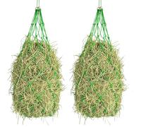 2 Piece Horse Goat Straw Feeder Bags 40" Nylon Grasping Waste Nylon Hay Net Reduces Air Swallowed