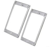 2 Piece Humbucker Pickup Surround Ring for Electric Guitar Fits 92mm x 46mm External Dimensions 4mm Depth Alloy Steel Construction (Silver)