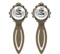 2 Piece I Can I Will White Bookmark, Vintage Style Book Markers for Book Lovers Writers Readers Teachers, Birthday Gifts for Women Men Teens