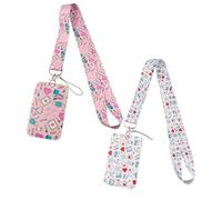 2-Piece Id Holder, Healthcare Worker Id Holder, Neck Strap with Card Holder, Safety Lanyard, Detachable Id Lanyard with Lobster Clasp