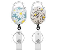 2-Piece Id Telescopic Buckle, Exquisite and Fashionable, Floral Pattern Badge Buckle, Durable Metal, Creative Multi-Function Easy-to-Pull Buckle, Id Set Accessories.