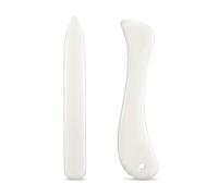 2-Piece Imitation Bone Folder Set, 1 Straight and 1 Curved Paper Creaser Scoring Tools for Card Making, Maslasee,Book Binding, Scrapbooking, Leathercraft, Bone-Style ABS Plastic Paper Folding Tool Kit