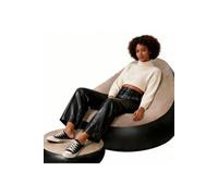 KDMD 2 Piece Inflatable Lounge Chair With Foot Stool for Gaming in Light Brown KDMD Light Brown
