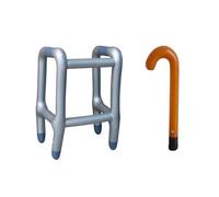 2 Piece Inflatable Walker and Cane Set for Kids and Teens Party Accessories Inflatable Props Funny Gift