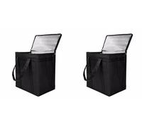 2 Piece Insulated Carry Bags - Doordassh Pizza Warmer Pack, Reinforced Bottom Box | Insulated Food Delivery Case, Keeps Meals Warm, Large Thermal Tote Pouch