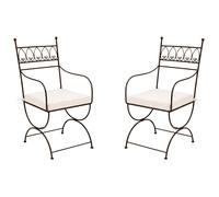 2-Piece Iron Dining Chair Set Merida XL Handmade Garden Chair Mediterranean